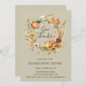 エレガントな紅葉 感謝を捧げる 招待状 (正面/裏面)