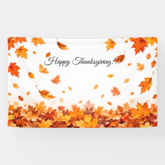 エレガントな紅葉 Happy Thanksgiving パーティーバナー 横断幕