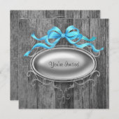 エレガントな納屋の木の パーティー招待状テンプレート 招待状 (正面/裏面)