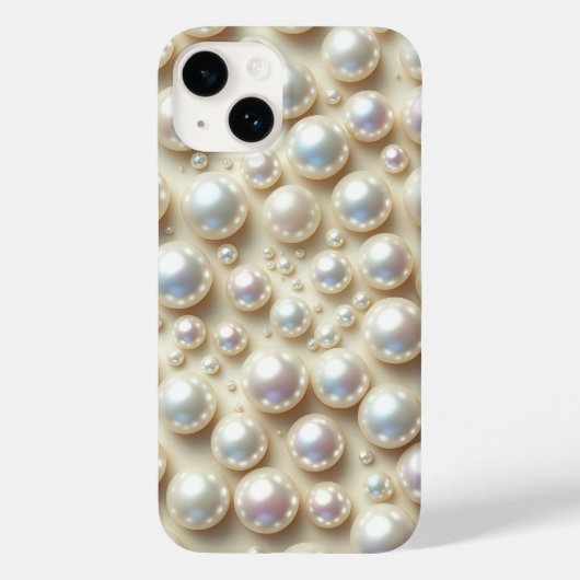 エレガントな純白のパールが散りばめられた美しいデザイン Case-Mate iPhoneケース (裏面)