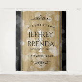 エレガントな紙の結婚記念日1周年お祝い タペストリー (正面)