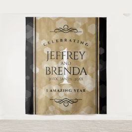 エレガントな紙の結婚記念日1周年お祝い タペストリー