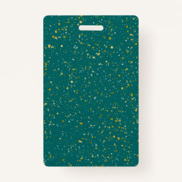 エレガントな紙吹雪の宇宙-ティール（緑がかった色）の緑及び金ゴールドの銀 バッジ