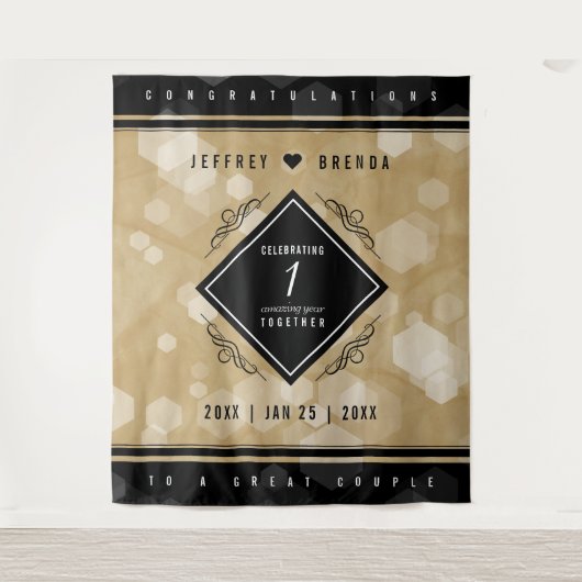 エレガントな紙婚式1周年記念祝賀会 タペストリー (正面)