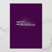 エレガントな紫と銀の25周年記念結婚式 箔招待状 (裏面)