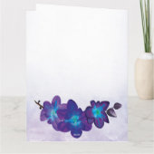 エレガントな紫と青の蘭  ウェディング 感謝祭 サンキューカード (裏面)