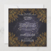 エレガントな紫と黒のウェディング 招待状 (裏面)