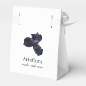 エレガントな紫のアイリスフラワーの花屋ブランディング フェイバーボックス (裏面サイド)