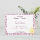 エレガントな紫のイースター・ブランチ招待状 招待状 (スタンド正面)