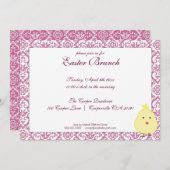 エレガントな紫のイースター・ブランチ招待状 招待状 (正面/裏面)