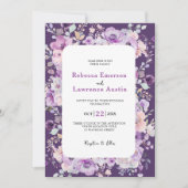エレガントな紫のラベンダー花の結婚式の招待状 招待状 (正面)