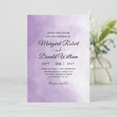エレガントな紫の水彩画の結婚式の招待状 招待状 (スタンド正面)