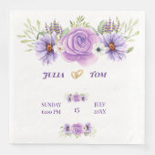 エレガントな紫の水彩花のウェディング (正面)