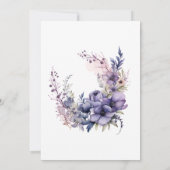 エレガントな紫の水彩花のリース　スウィート16 招待状 (裏面)