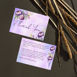 エレガントな紫の芍薬 ライラックの藤 ありがとう サンキューカード