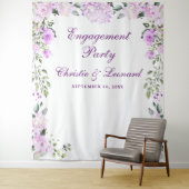 エレガントな紫の花のエンゲージメントパーティー タペストリー (インサイチュ)