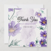 エレガントな紫の花の感謝カード サンキューカード (正面)