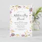 エレガントな紫の花の母の日ブランチ 招待状 (スタンド正面)