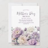 エレガントな紫の花の母の日ブランチ 招待状 (正面)