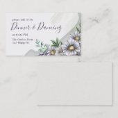 エレガントな紫の花の水彩画 レセプションカード エンクロージャーカード (正面/裏面)