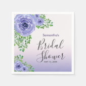 エレガントな紫の花 | ブライダルシャワー スタンダードカクテルナプキン (正面)