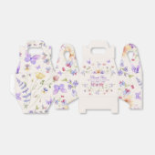 エレガントな紫の蝶のブライダルシャワー フェイバーボックス (折り畳みなし)