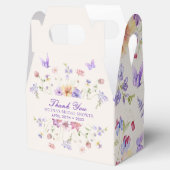 エレガントな紫の蝶のブライダルシャワー フェイバーボックス (オープン)