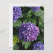 エレガントな紫ピンクの花のハイドランジアの結婚前お披露目パーティー 招待状 (裏面)