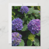 エレガントな紫ピンクの花のハイドランジア ブライダルシャワー 招待状 (裏面)