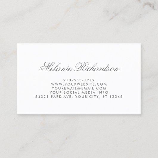 エレガントな紫外紫色の銀製の花柄 名刺 (裏面)