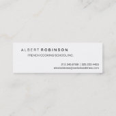 エレガントな紫色およびティール(緑がかった色)の幾何学的なジグザグ形シェブロン スキニー名刺 (裏面)