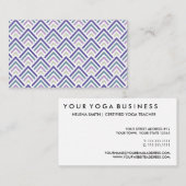 エレガントな紫色およびティール（緑がかった色）の幾何学的なジグザグ形シェブロン 名刺 (正面/裏面)