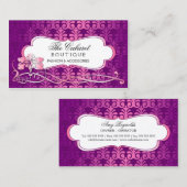 エレガントな紫色およびピンクのきらめく 名刺 (正面/裏面)