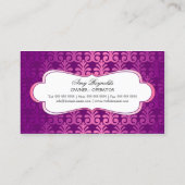 エレガントな紫色およびピンクのきらめく 名刺 (裏面)