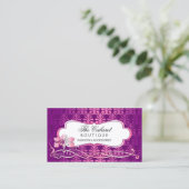 エレガントな紫色およびピンクのきらめく 名刺 (スタンド正面)