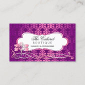 エレガントな紫色およびピンクのきらめく 名刺 (正面)