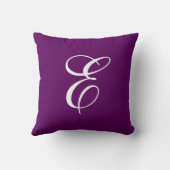 エレガントな紫色および白いモノグラムの装飾用クッション クッション (裏面)