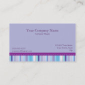 エレガントな紫色のストライプ 名刺 (裏面)