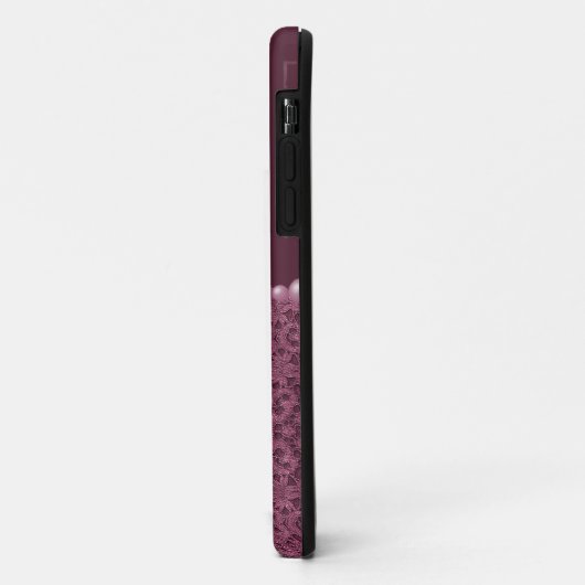 エレガントな紫色のバラ、レース及び真珠 Case-Mate iPhoneケース (裏面/左)