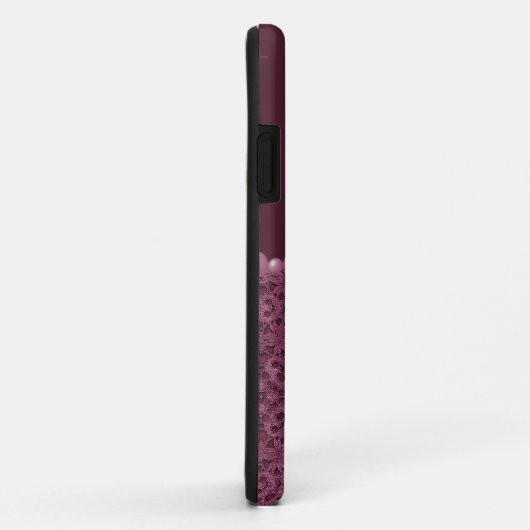 エレガントな紫色のバラ、レース及び真珠 Case-Mate iPhoneケース (裏面/右)