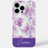エレガントな紫色のライラックの水彩花柄デザイン Case-Mate iPhoneケース (裏面)