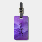 エレガントな紫色の水彩画のチューリップの写真 ラゲッジタグ (正面縦)