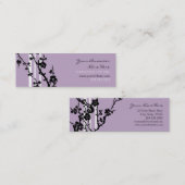エレガントな紫色の花の名刺 スキニー名刺 (正面/裏面)