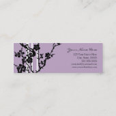 エレガントな紫色の花の名刺 スキニー名刺 (裏面)