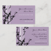 エレガントな紫色の花の名刺 名刺 (正面/裏面)