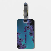 エレガントな紫色の青緑色のフラクタルのコレクション ラゲッジタグ (裏面縦)