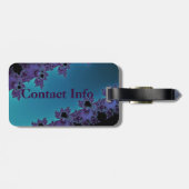 エレガントな紫色の青緑色のフラクタルのコレクション ラゲッジタグ (裏面横)