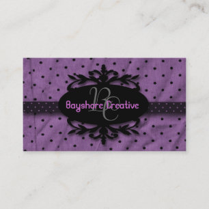 エレガントな紫色の黒い名刺 名刺