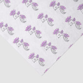 エレガントな紫色及び銀製の花の宝石 薄葉紙 (詳細)