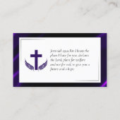 エレガントな紫黒の教会の牧師祭司 名刺 (裏面)